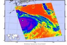 NASA衛(wèi)星在登陸前后捕捉臺風海神