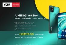 UMIDIGI推出帶有體溫傳感器的A9 Pro預(yù)算智能手機 價格為119.99美元