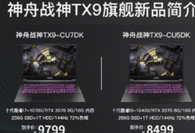 神舟戰(zhàn)神TX8/TX9系列新品在處理器方面沒(méi)有瓶頸