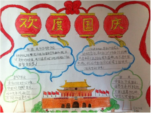 國(guó)慶節(jié)手抄報(bào)簡(jiǎn)單字又少