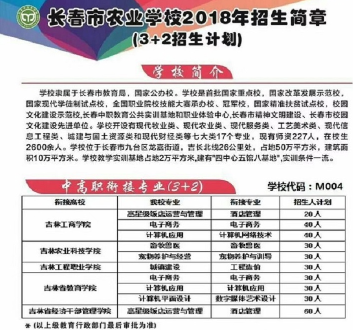 長春市農業(yè)學校2018招生簡章