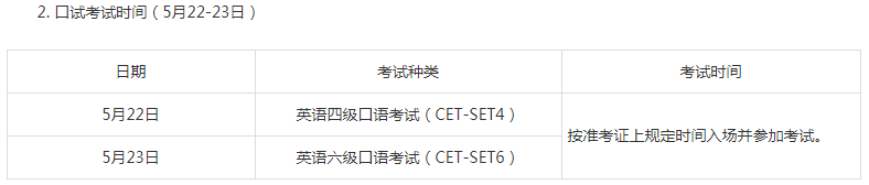 內(nèi)蒙古2021上半年英語(yǔ)四六級(jí)口試時(shí)間