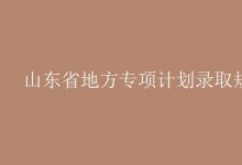 教育資訊:山東省地方專項計劃錄取規(guī)則