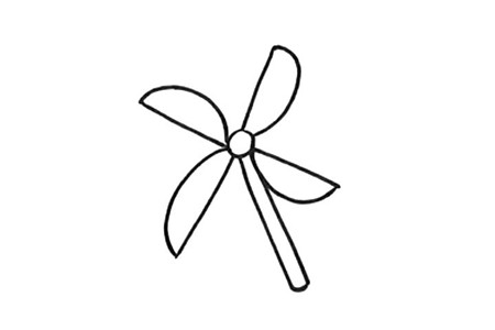 卡通風(fēng)車簡(jiǎn)筆畫的畫法3