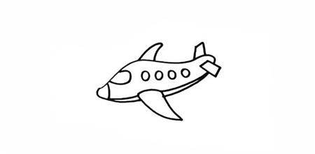天空中的飛機簡筆畫4