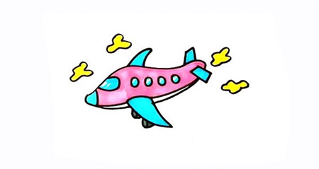 天空中的飛機簡筆畫6