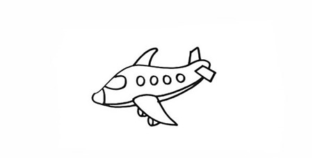 天空中的飛機簡筆畫5