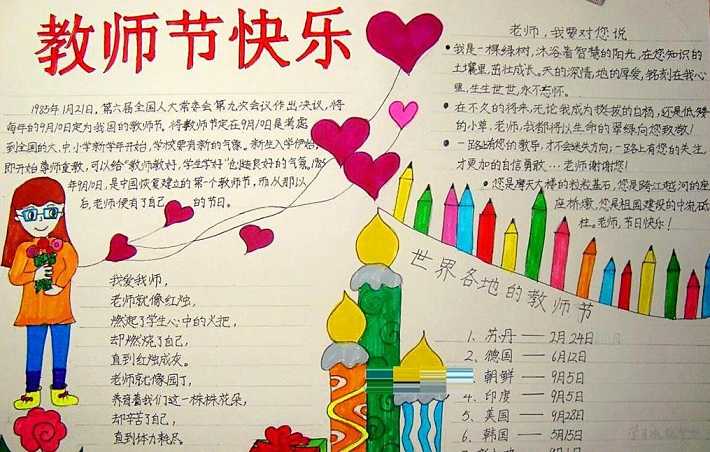教師節(jié)手抄報簡單