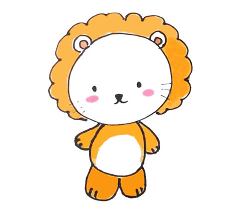 超萌小獅子簡筆畫4