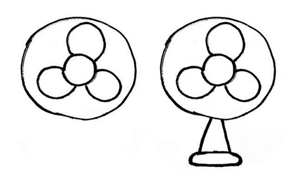 夏天電風(fēng)扇簡(jiǎn)筆畫(huà)1
