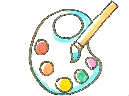 調(diào)色板簡(jiǎn)筆畫(huà)彩色4
