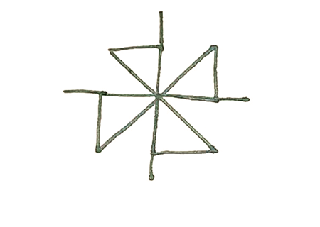 玩具風(fēng)車簡(jiǎn)筆畫(huà)的畫(huà)法4