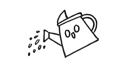 勞動(dòng)節(jié)卡通澆水簡(jiǎn)筆畫3