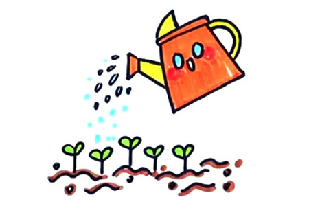 勞動(dòng)節(jié)卡通澆水簡(jiǎn)筆畫4