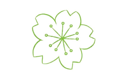 櫻花簡(jiǎn)筆畫(huà)步驟圖解2