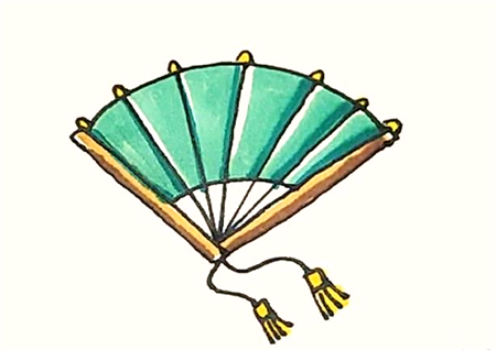 折扇簡(jiǎn)筆畫(huà)彩色4