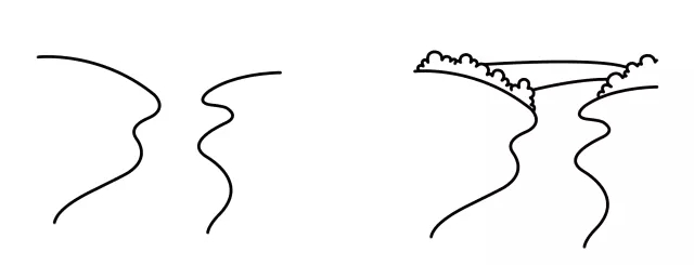 一條小溪簡(jiǎn)筆畫1