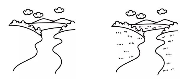 一條小溪簡(jiǎn)筆畫2