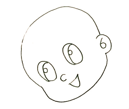 大頭兒子簡(jiǎn)筆畫(huà)步驟圖解3