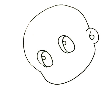 大頭兒子簡(jiǎn)筆畫(huà)步驟圖解2