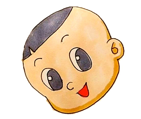 大頭兒子簡(jiǎn)筆畫(huà)步驟圖解4