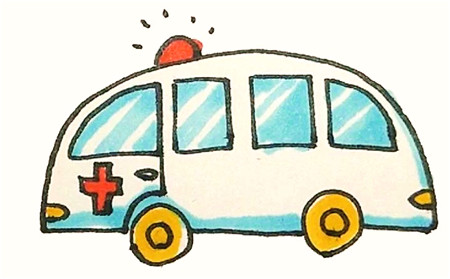 救護車簡筆畫怎樣畫4