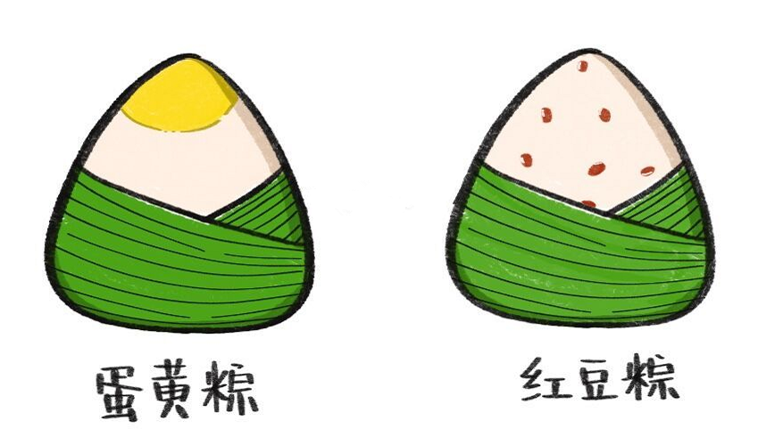 端午節(jié)粽子簡(jiǎn)筆畫彩色兒童3