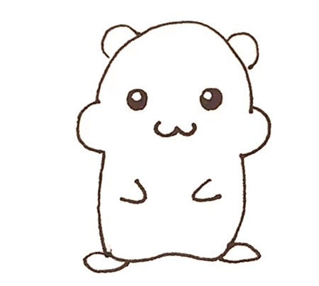 可愛的倉(cāng)鼠簡(jiǎn)筆畫畫法步驟圖解3