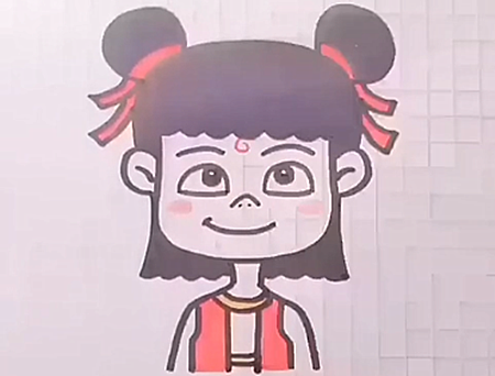 怎么畫哪吒簡(jiǎn)筆畫步驟6