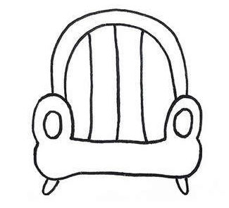 可愛(ài)小沙發(fā)簡(jiǎn)筆畫(huà)畫(huà)法圖片3