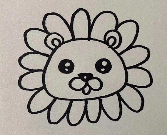 向日葵獅子簡(jiǎn)筆畫(huà)圖片大全2