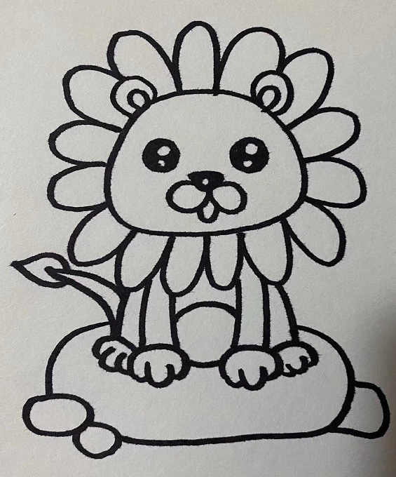 向日葵獅子簡(jiǎn)筆畫(huà)圖片大全4