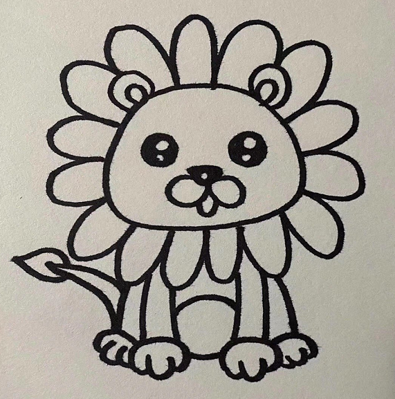 向日葵獅子簡(jiǎn)筆畫(huà)圖片大全3