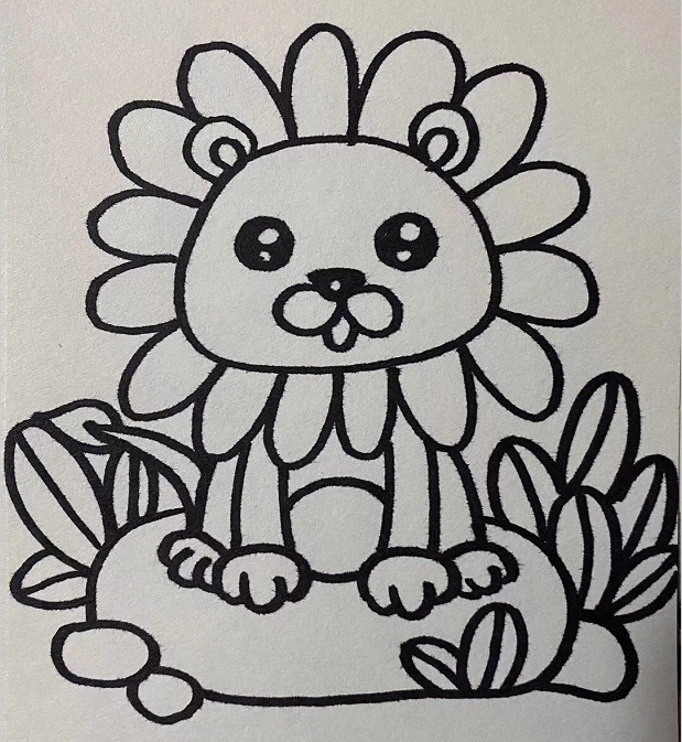 向日葵獅子簡(jiǎn)筆畫(huà)圖片大全5
