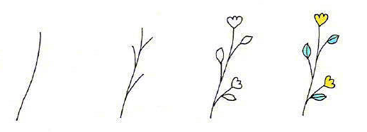各種花朵的畫(huà)法簡(jiǎn)筆畫(huà)圖片3