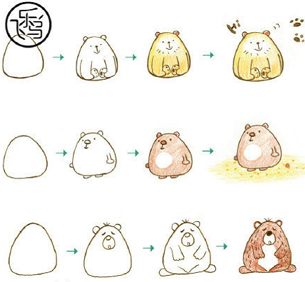 可愛簡單小動物簡筆畫圖片大全1