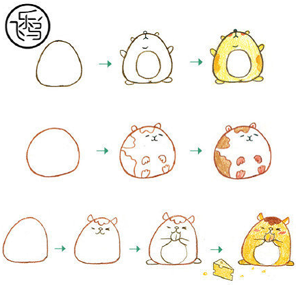 可愛簡單小動物簡筆畫圖片大全6