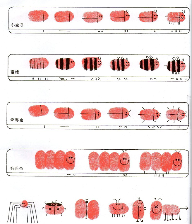 指紋簡(jiǎn)筆畫創(chuàng)意圖片小動(dòng)物7
