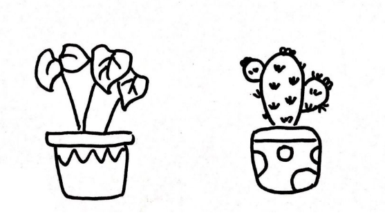 各種可愛(ài)的盆栽簡(jiǎn)筆畫(huà)圖片3
