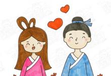 有簡(jiǎn)筆畫(huà)的牛郎織女