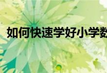 如何快速學好小學數(shù)學的公式、概念和定理