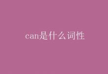 教育資訊:can是什么詞性