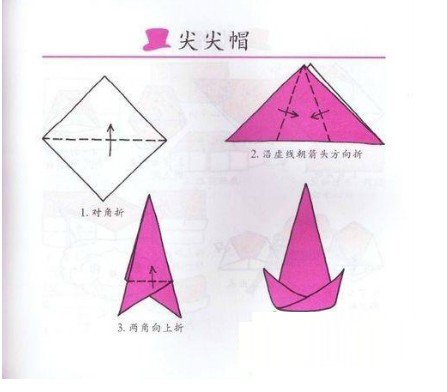 幼兒手工折紙：可愛尖尖帽!