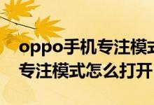oppo手機專注模式怎么點設置（oppo手機專注模式怎么打開）