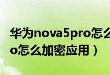 華為nova5pro怎么加密相冊（華為nova9Pro怎么加密應用）