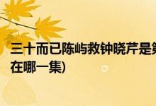 三十而已陳嶼救鐘曉芹是第幾集(三十而已鐘曉芹遇黑車司機(jī)在哪一集)