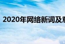 2020年網(wǎng)絡(luò)新詞及意思（2020年網(wǎng)絡(luò)新詞）