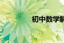初中數(shù)學解題方法與技巧