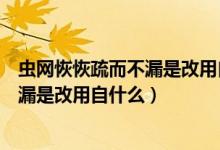 蟲(chóng)網(wǎng)恢恢疏而不漏是改用自什么八字成語(yǔ)（蟲(chóng)網(wǎng)恢恢疏而不漏是改用自什么）