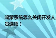 鴻蒙系統(tǒng)怎么關(guān)閉開發(fā)人員選項（鴻蒙系統(tǒng)怎么關(guān)閉開發(fā)人員選項）